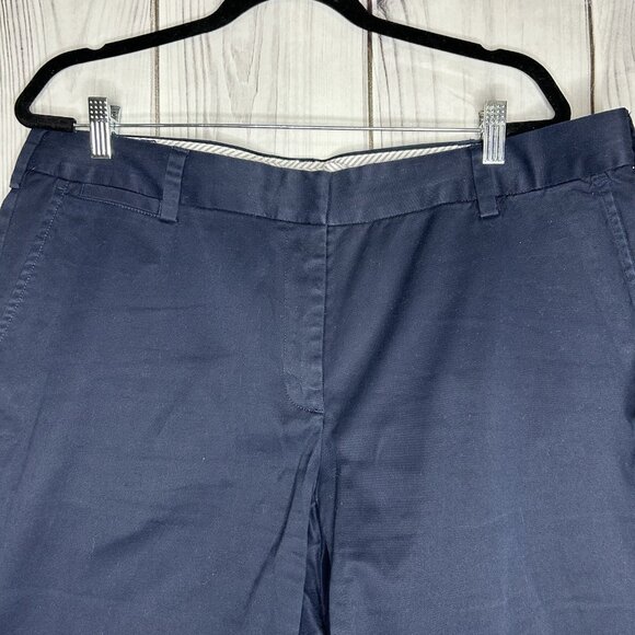 Lands' End Mid Rise Chino Shorts Women Sz 16W (39x10) Navy Stretch Solid Pockets - Picture 2 of 7